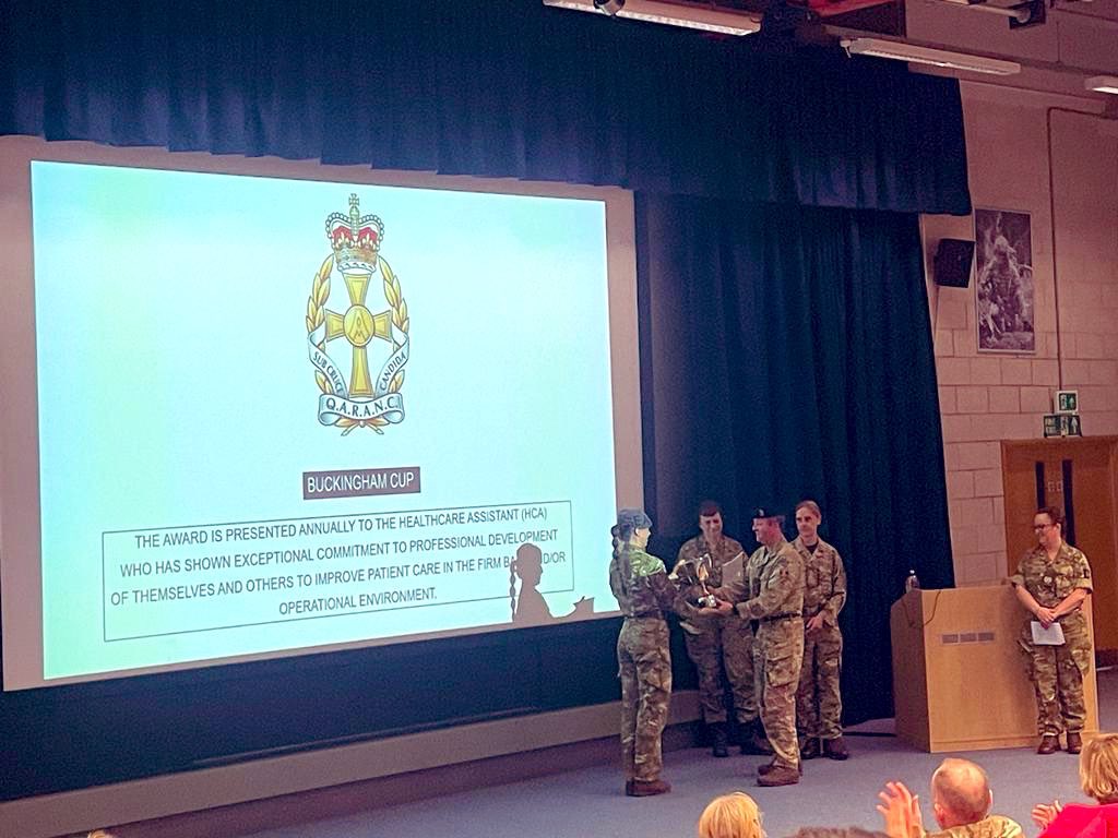 DMS_DMGNorth's tweet photo. Most worthiest recipient of the Buckingham Cup - for exceptional commitment to professional development and to improve patient care in the Firm Base, awarded to LCpl Lillie Holmes 🙌 from JHG(N) @DMS_DMGNorth 

#healthcare #inspiration #RoleModel #ED https://t.co/9U1p6G30sj