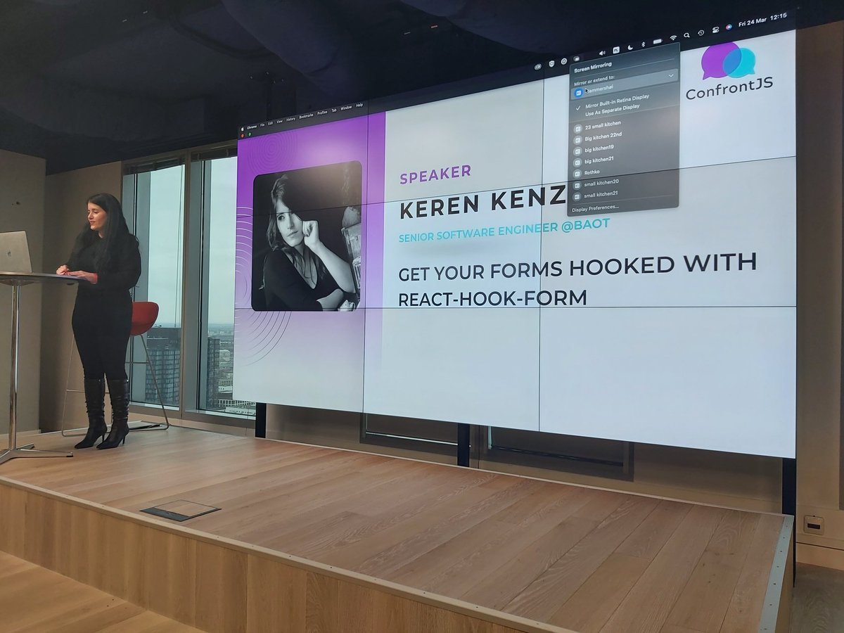 YonatanKra's tweet photo. How to manage forms with react hook form?
@KerenKenzi live coded a working and flexible form in a @reactjs app at @confrontjs .
#confrontjs2023 #react #javascript https://t.co/DtlPT5RzLR
