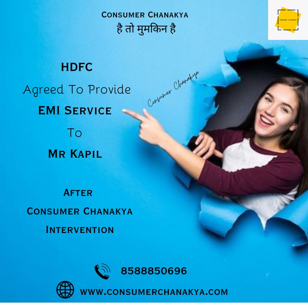 consumerchankya's tweet photo. HDFC Agreed To Provide EMI Service To Mr Kapil.

Read the full story on: https://t.co/ZyDBmY1dVl

#consumerchankaya #consumeradvocate #Matterresolved  #EMI #HDFC #emifacility #agreed #onlineconsumerhelp #onlinehelp #india #delhi https://t.co/qWqrIhkwae