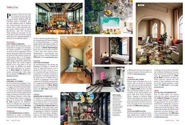 Suite Art Nouveau, Beach-room e rifugi vintage per una fuga tra isole del sud e perle del nord. Su <a href="/VanityFairIt/">Vanity Fair Italia</a> in edicola vi racconto le 8 mete (e hotel) del momento.