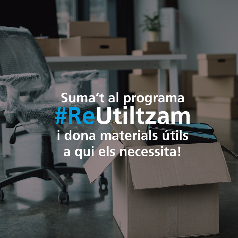 caixabank_cat's tweet photo. Si ets una empresa o entitat social, això t’interessa!
Amb el nostre projecte #ReUtilitzam pots donar o rebre material en desús per allargar-ne la vida útil i contribuir a la societat. 🙌Suma’t al programa! 👉 https://t.co/QH8gQ8pQGP
#CABKAccióSocial #BancaSostenible