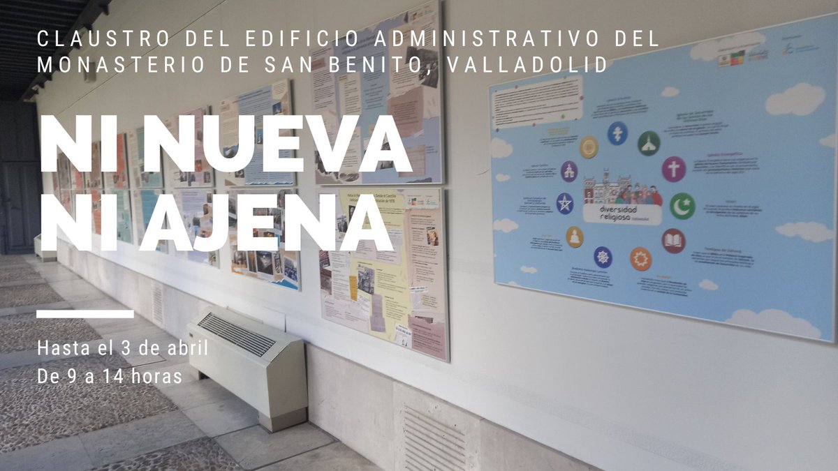#Valladolid acoge la Muestra #NiNuevaNiAjena. Diversidad Religiosa en España y suma 3 paneles elaborados por el @AyuntamientoVLL con la colaboración del profesor @EnriqueBerzal1 #MunicipiosPorLaTolerancia