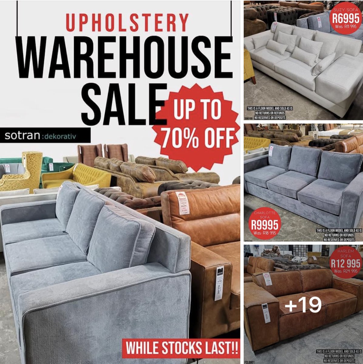 SotranDecor's tweet photo. Our BIG warehouse sale in Boksburg…on now! 

 https://t.co/ZJ3aBZlsdt 

#Sale #sotranboksburg #sotranfourways #design_quarter #home #decor #style #dealsoftheday #trending2023 https://t.co/JGaMF7UpeO
