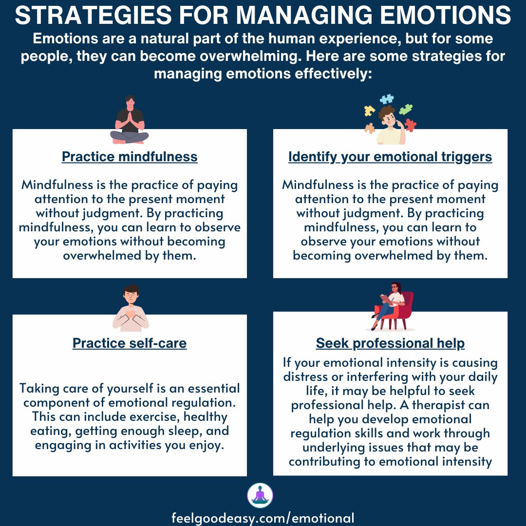 FeelGoodEasyCom's tweet photo. #emotionalintelligence #mindfulness #selfcare #mentalhealth #selfawareness #selfmanagement #emotions #wellness #therapy #emotionalregulation
Why Am I So Emotional? Understanding and Managing Your Emotions
Read More: https://t.co/WJJZdHf2V9 https://t.co/4RI9FLMyYe