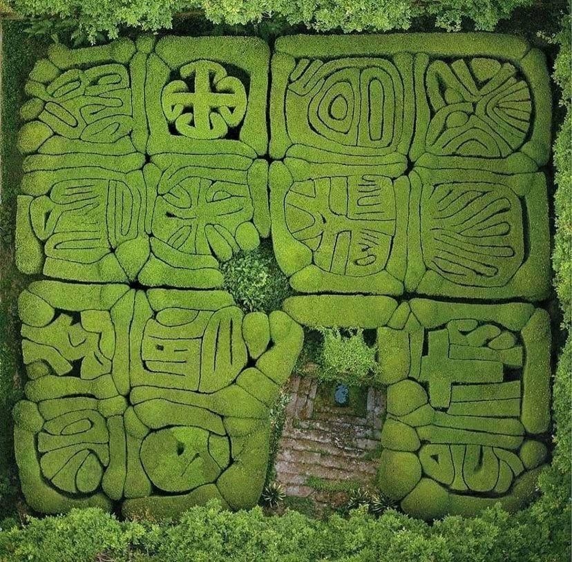 A 400 year-old abandoned garden maze in Spain.