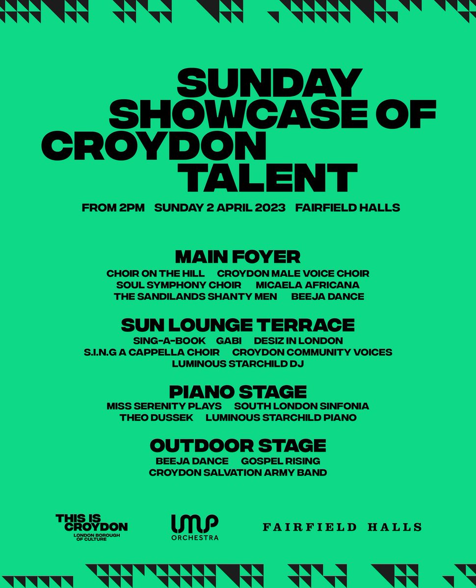 It's happening!!! 
London Borough of Culture starts in April. On Sunday 2nd there's a free showcase of local talent at Fairfield Halls.

More info here and below: stanleyarts.org/event/commons-…

#thisiscroydon #croydon #music #freeevents #London