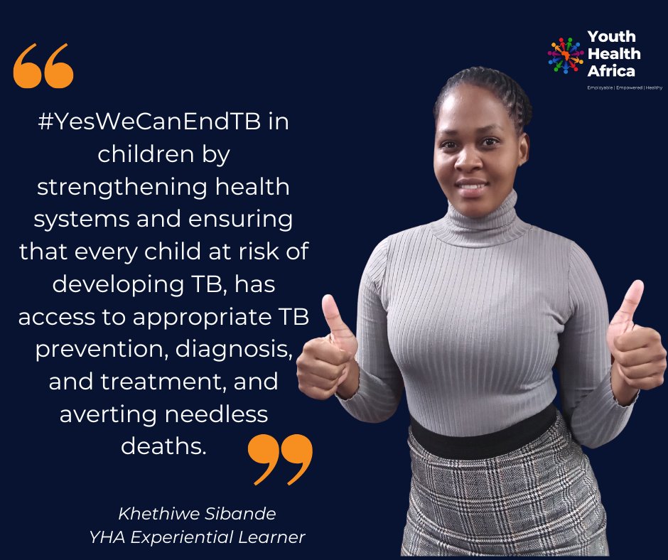 YHA_Africa's tweet photo. #YesWeCanEndTB in children by strengthening health systems and ensuring that every child at risk of developing TB has access to appropriate TB prevention, diagnosis, and treatment, averting needless deaths.
#YesWeCanEndTB #TBAwareness #TBWeek https://t.co/xoStp1R14U