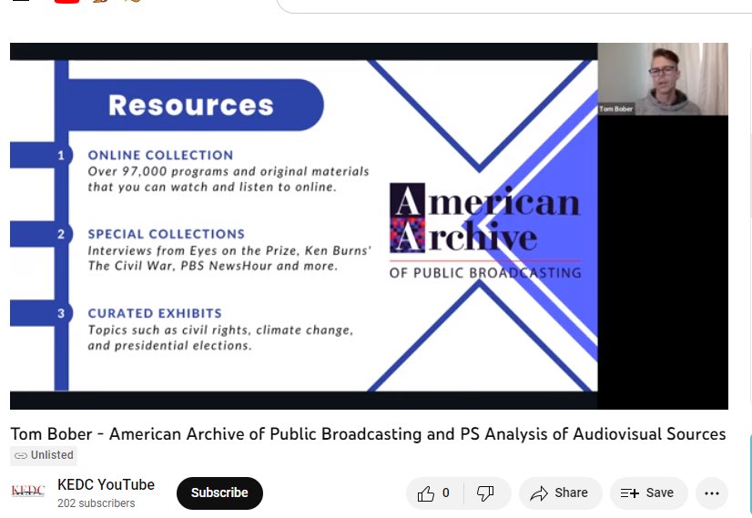 DebbieCriss's tweet photo. @KEDC_HERO gave me a great overview of the online American Archive of Public Broadcasting and how to use it in the classroom. Take a look at their resources. @KEDCGrants @usedgov https://t.co/M7j4T8d5aL