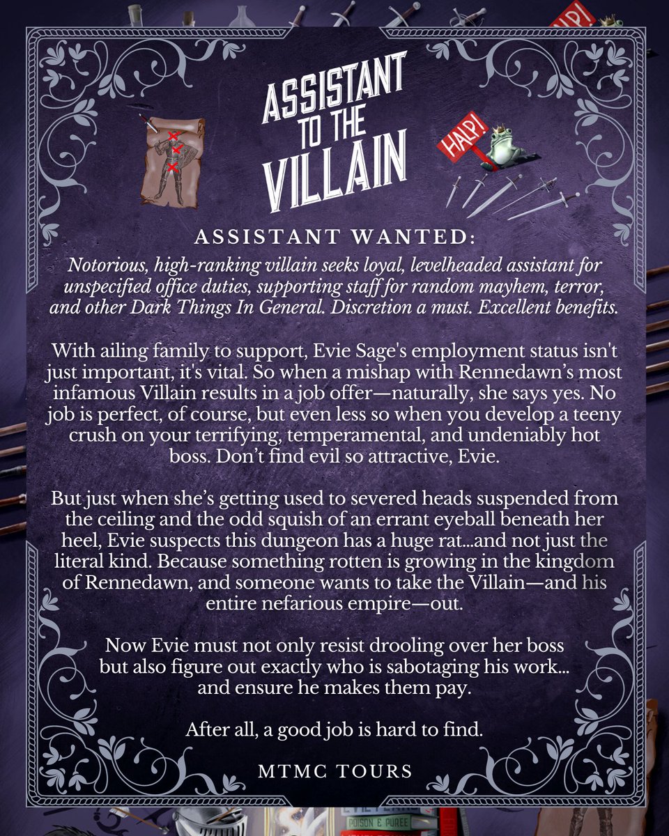 COVER REVEAL 🔥📸 We're thrilled to reveal the epic cover for ASSISTANT TO THE VILLAIN by <a href="/Hannahnicolemae/">Hannah</a>!! Once Upon a Time meets The Office in this viral TikTok sensation. Out on Sept 5th, 2023 from <a href="/redtowerbooks/">Red Tower Books</a> &amp; LIMITED FIRST PRINT EDITION will have spray-painted edges!