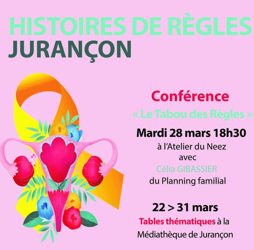 #MarsAttaque 
💙❤️ Déconstruction du tabou des règles et info sur les problématiques menstruelles ! 

Une conférence de Célia Gibassier du Planning familial ce mardi 28 mars à 18h30.
Tout public. 
Gratuit. 

📆 Programme du mois ➡ cutt.ly/Y8cuqC2