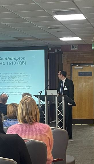 In action at the <a href="/AvMAuk/">AvMA</a> Conference today...

Our Dr David Sharpe KC SC &amp; <a href="/isaac_hogarth/">Isaac Hogarth</a> speaking on:

📢History &amp; medical aspects of Group A Streptococcal infections.

📢Legal issues arising from failures to diagnose &amp; treat Scarlet Fever &amp; Streptococcal infections.

#ACNC2023