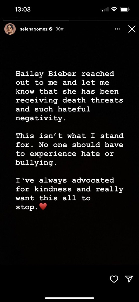 gimeow_'s tweet photo. Nuova storia di Selena Gomez si Hailey Bieber 
Come si può?  Quanta negatività e cattiveria che c’è in giro https://t.co/HupPBKkYe8