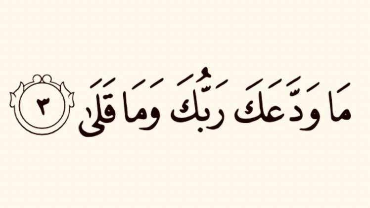TheNobleQuran's tweet photo. Your Lord has neither forsaken you nor hates you. #Quran 93:3 https://t.co/fILQC9oJnR
