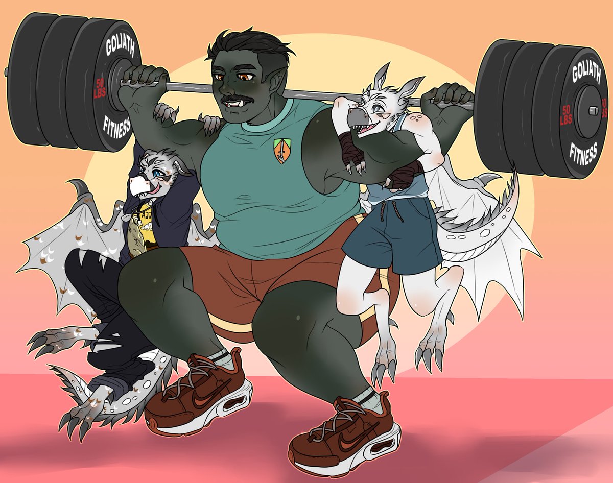 strudel1000's tweet photo. Noala teaches her lil kobold bros the importance of strong leg muscles for good twerking
Art by @midnightziege, @ConeBrigadier, and @eboninkwell on Instagram https://t.co/y9ipyo4cq0