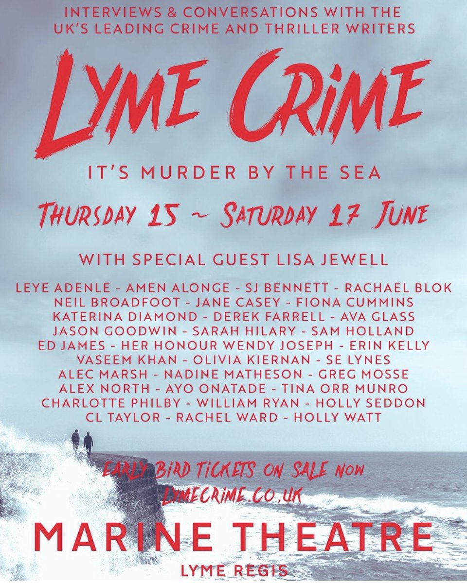 EARLY BIRD TICKETS - EXPIRING SOON! We've already sold half our allocation of early bird tickets after two weeks on sale. They'll come off sale at the end of April or sooner if we sell out. Don't delay, prices go up once they're gone! Tickets lymecrime.co.uk/tickets.html #lymecrime