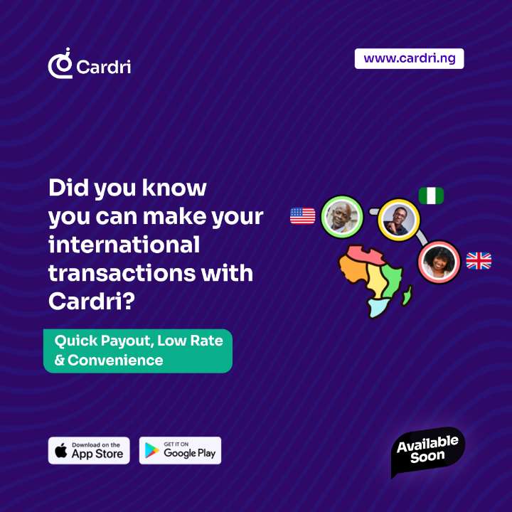 cardrifinance's tweet photo. Why you should pay your international fees with Cardri:
. Quick pay out
. Low rate
. Convenience
Follow us to be the first to know when we launch🤗
#cardri
#fintech
#ComingSoon https://t.co/pa2Bq1DxUt