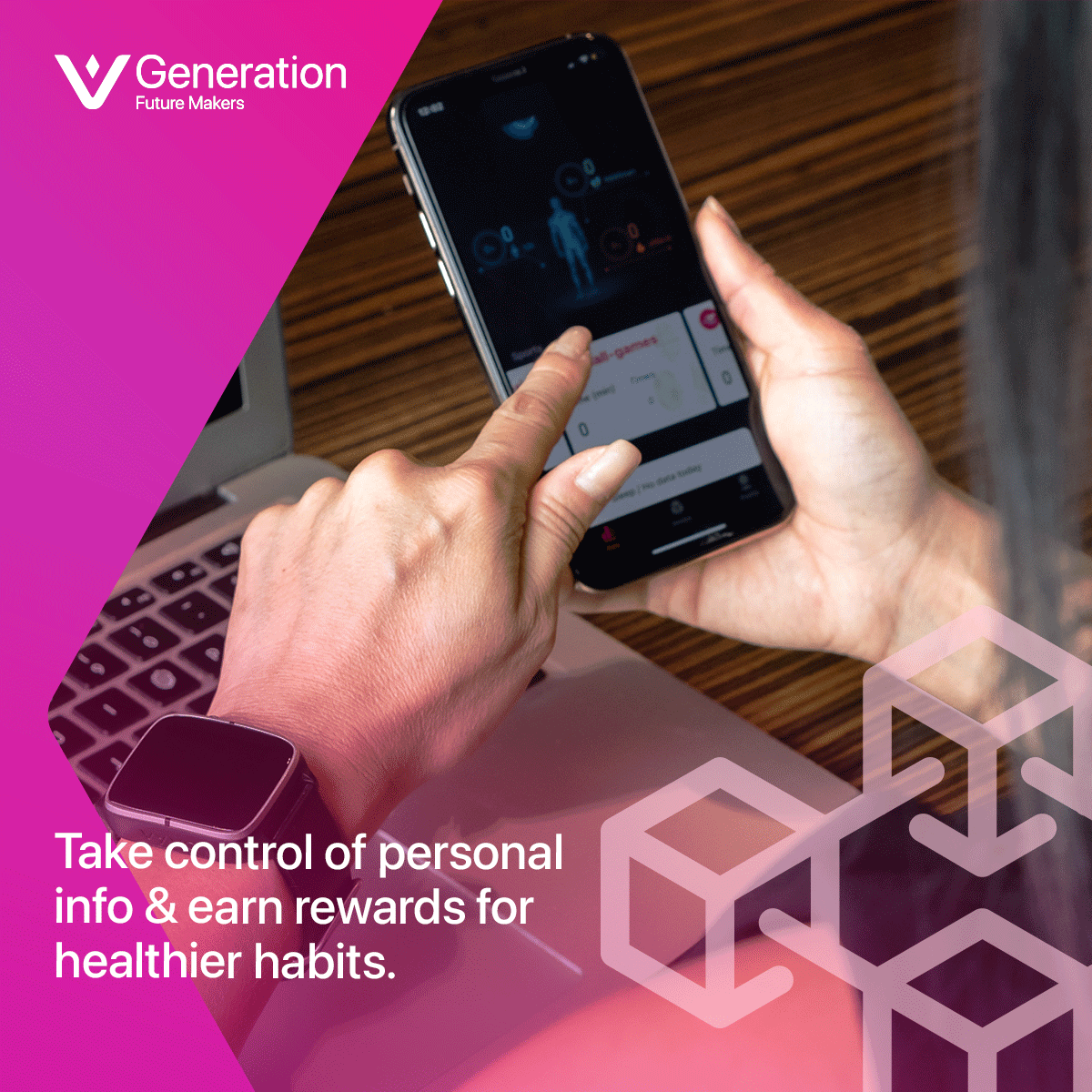VyvoSocialFi's tweet photo. π° Monetize your data and take control of your information while earning rewards for healthy habits!π€ Let's inspire and motivate each other towards a healthier, happier lifestyle πββοΈπ₯#vGeneration #FutureMakers #Blockchain #MonetizingData #HealthyHabits #Lifestyle https://t.co/YTCJVCT7sp