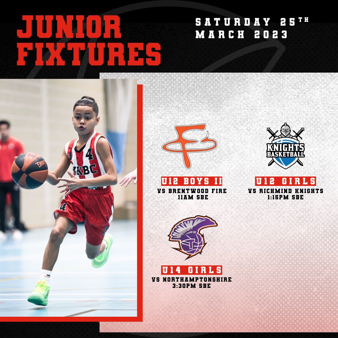 mkbballclub's tweet photo. Saturdayβs Junior National League fixtures
#basketball #britishbasketball #nbl2223 #miltonkeynes #mkbreakers https://t.co/GrQH2HUAOV