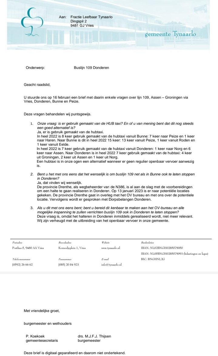 Goed nieuws! Buslijn 109 🚌 zal binnenkort stoppen in #Donderen 🥳
#LeefbaarTynaarlo #OV #bereikbaarheid #leefbaarheid 

<a href="/OVbureau/">OVbureau</a> <a href="/ProvDrenthe/">Provincie Drenthe</a> <a href="/Tynaarlo/">Tynaarlo</a> <a href="/KrantvTynaarlo/">De Krant van Tynaarlo</a> <a href="/LeefbaarTyn/">Leefbaar Tynaarlo</a>