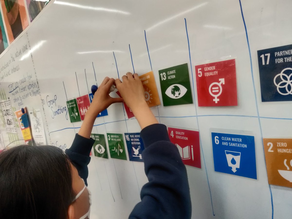 sasdart's tweet image. Simple sorting activity enabling our future global changemakers (also class of 2030 ) to discuss the importance of all the #SDGs @SDG2030 #2030 #studentleaders