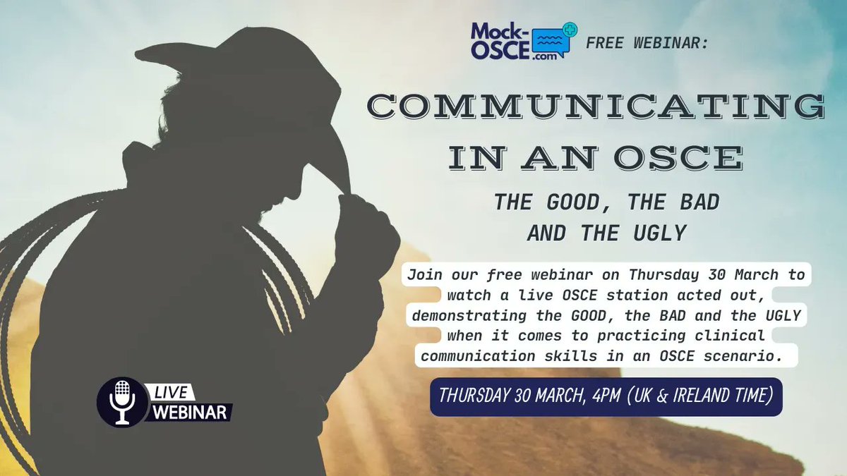 MockOSCE's tweet image. 🖥️✨FREE WEBINAR✨🖥️ Ready to see what a good consultation looks like? Sign up to our upcoming webinar and find out! Just follow our link ➡️ buff.ly/40dJ6ko #osces #osceexam #mockosce #plab2 #meded #medtwitter