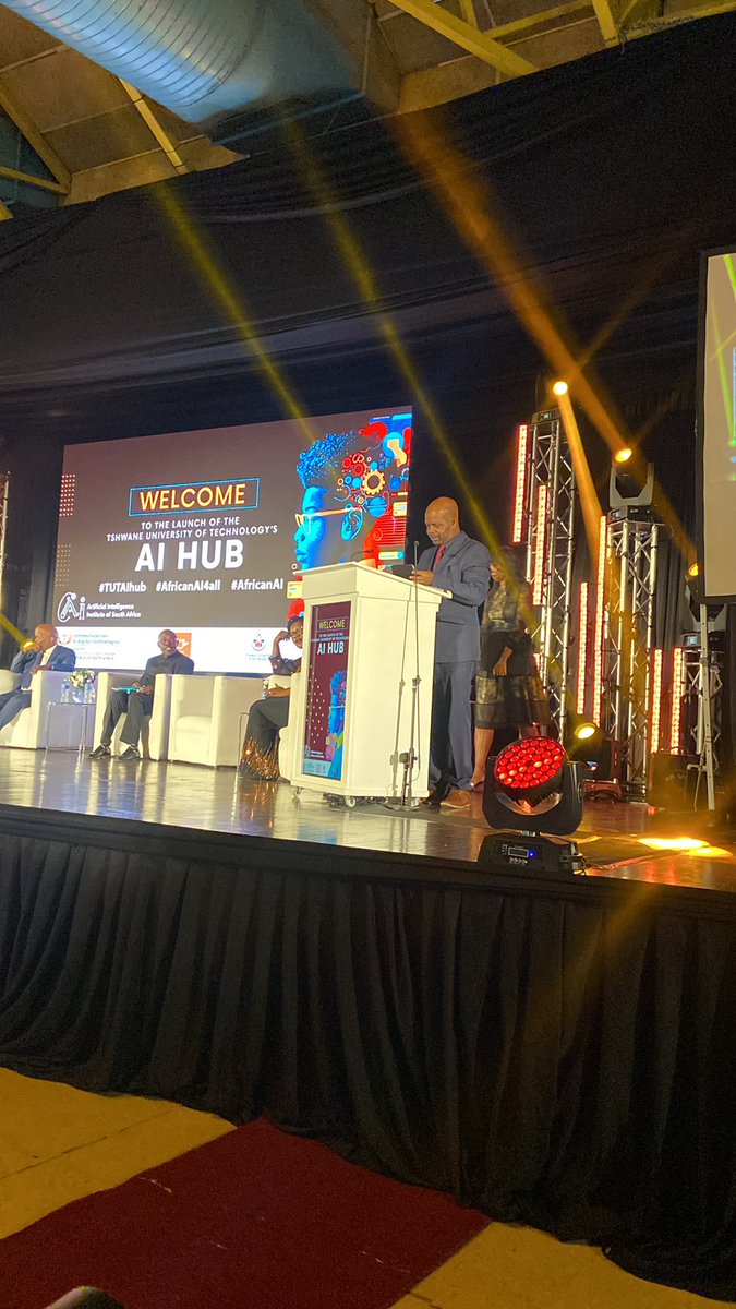 go2uj's tweet image. Vice-Chancellor and Principal of Tswane University of Technology Prof Tinyiko Maluleke @ProfTinyiko takes the stand for the opening address and purpose of this AI hub 

#TUTAIhub 
#AfricanAI4all 
#AfricanAI