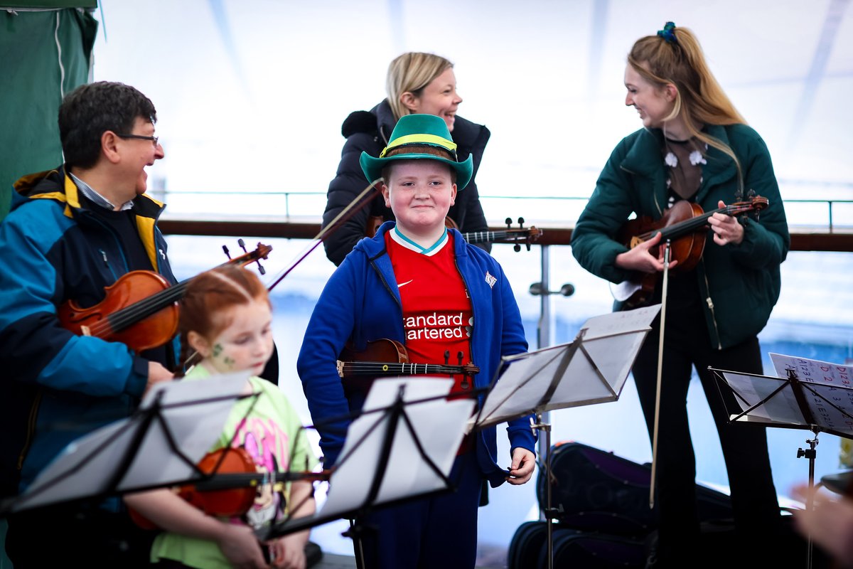 ICOrchestra's tweet photo. There were smiles on every face last week as the children from our #SOWS and #ICOYO programmes performed live at  @TheMilkMarket and @HuntMuseum for St Patrick's Day.

Support ‘21 in 23’ to help ensure the continued delivery of these free programmes.
👇
 https://t.co/H14x5Iod8o https://t.co/s0I5rINgeO