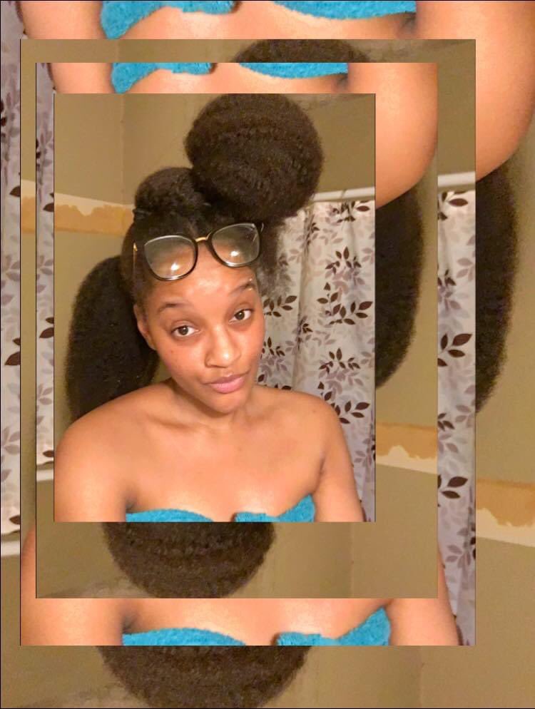 All this darn hair 💆🏽‍♀️ of mines. 😫 I need to wash 🚿 it tomorrow. Getting my sections ready. Lol! 🤣 #TeamNatural 🖤