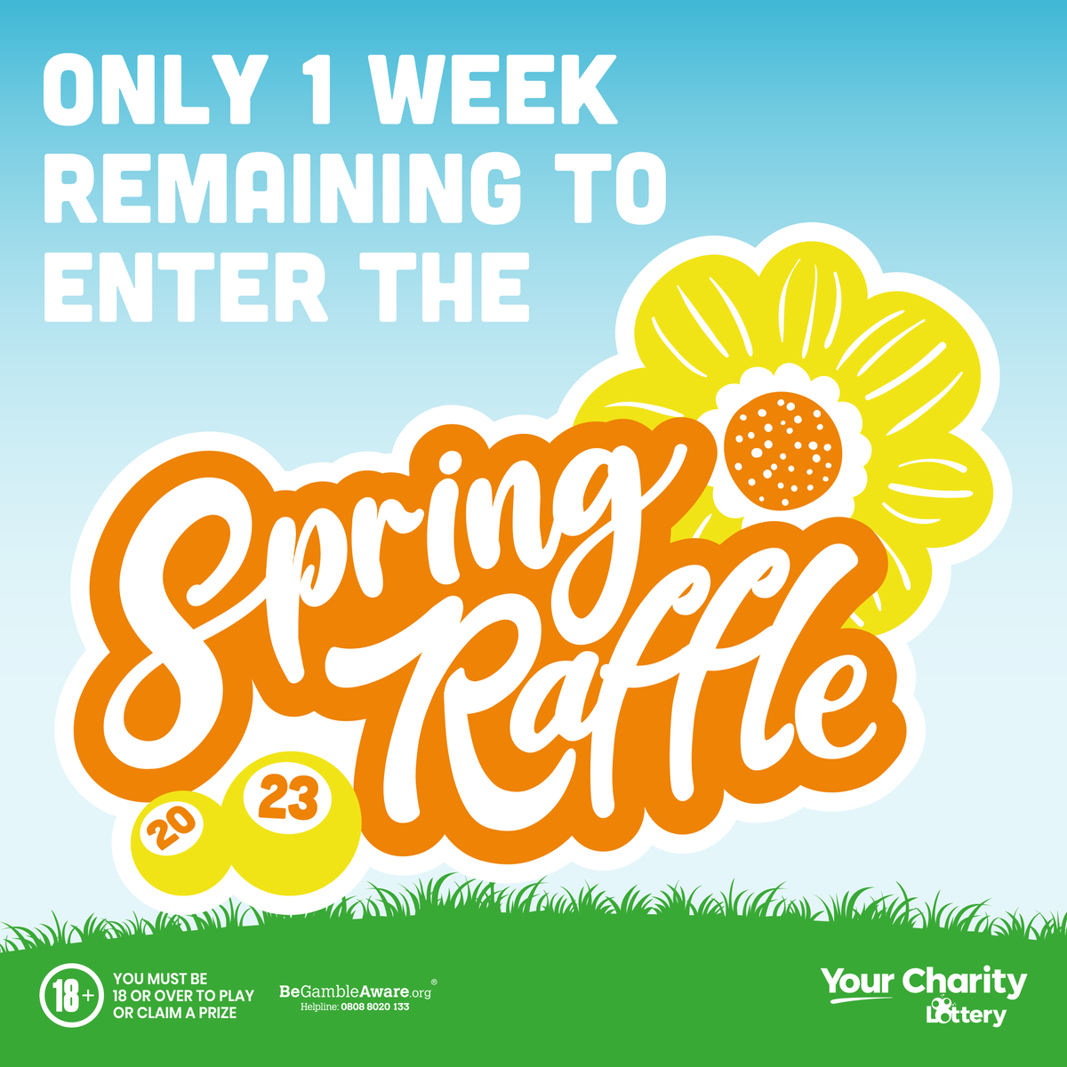 There's just 1 week left until the draw of our Spring Raffle! 🌼

👉 Enter now: bit.ly/YCLSpringRaff

Players must be 18 or over. 🔞