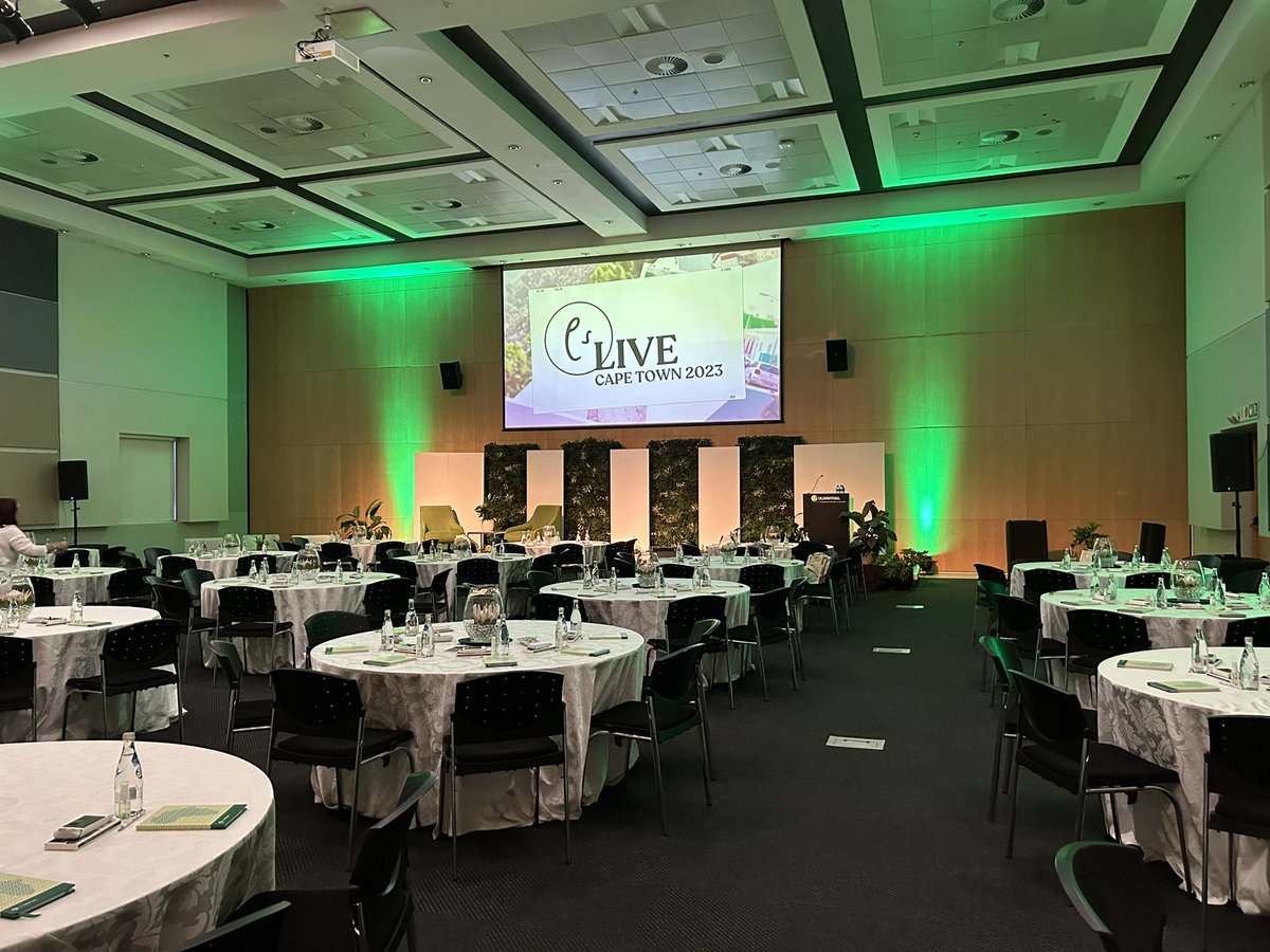 lucybrazier's tweet photo. All set up and ready to go! What a spectacular job @OldMutualSA have done with this set up. #ESlive #LiveisLifeChanging https://t.co/ZaZ10OF2dA