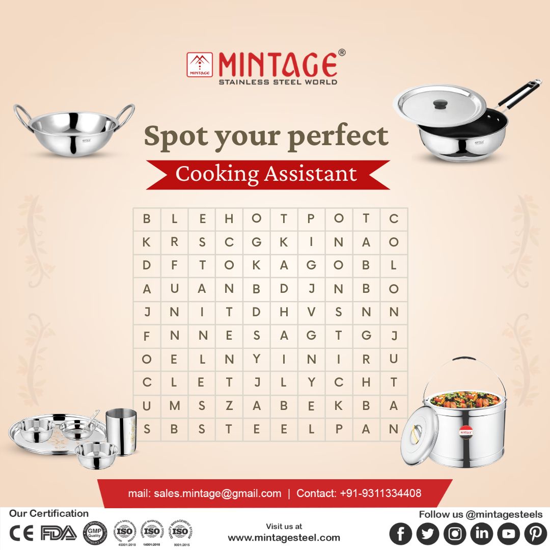 Unscramble these kitchen essentials and take your cooking game to the next level with our top-quality cookware!
.
#CookHealthyCookJaldi #MakeMagicHappen #ScienceOfCooking  #kitchen #kitchenwares #kitchenessentials #cookware #kitchenutensil #kitchenutensils #cooking #cookingathome