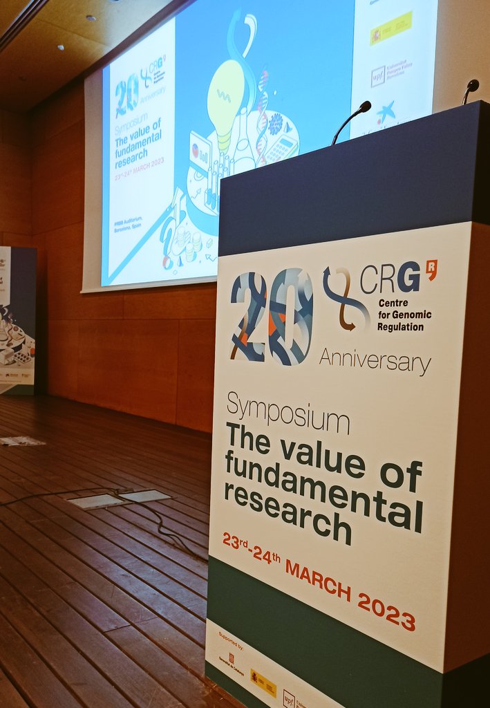 MarcBataller4's tweet photo. We are celebrating the 20th Anniversary of @CRGenomica 🥳🥳. Fundamental research has a value that cannot be disdained. Congratulations for making great science. Wishing it lasts much longer. #CRG20Years https://t.co/gnbRBm9bY1