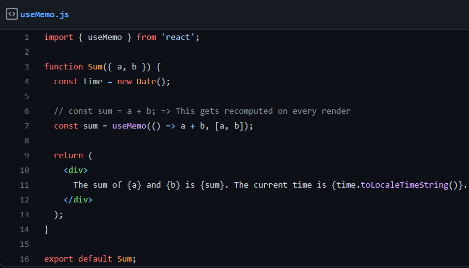 💡Optimize your #React app with useMemo! Check out this example of preventing unnecessary re-renders and improving performance🚀👩‍💻👨‍💻:

#React #webdevelopment #useMemo #programming