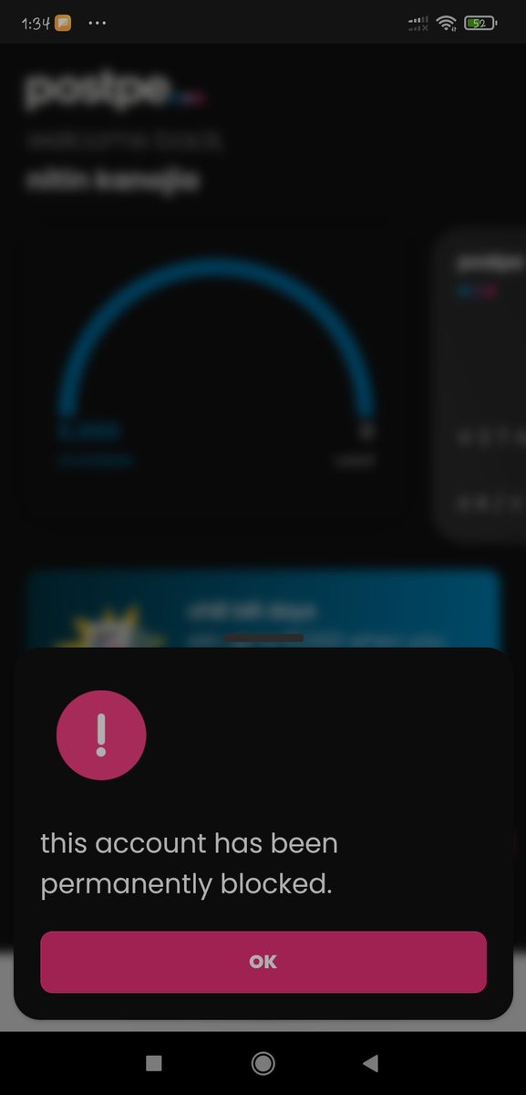 nitinkanojia003's tweet photo. @postpeapp
Dear postpe my account is not working. After opening its saying that my account is permanently blocked. Please help!!
#postpenotworking #postpe #bharatpe #Postpedown #error https://t.co/q09aHGrvKI
