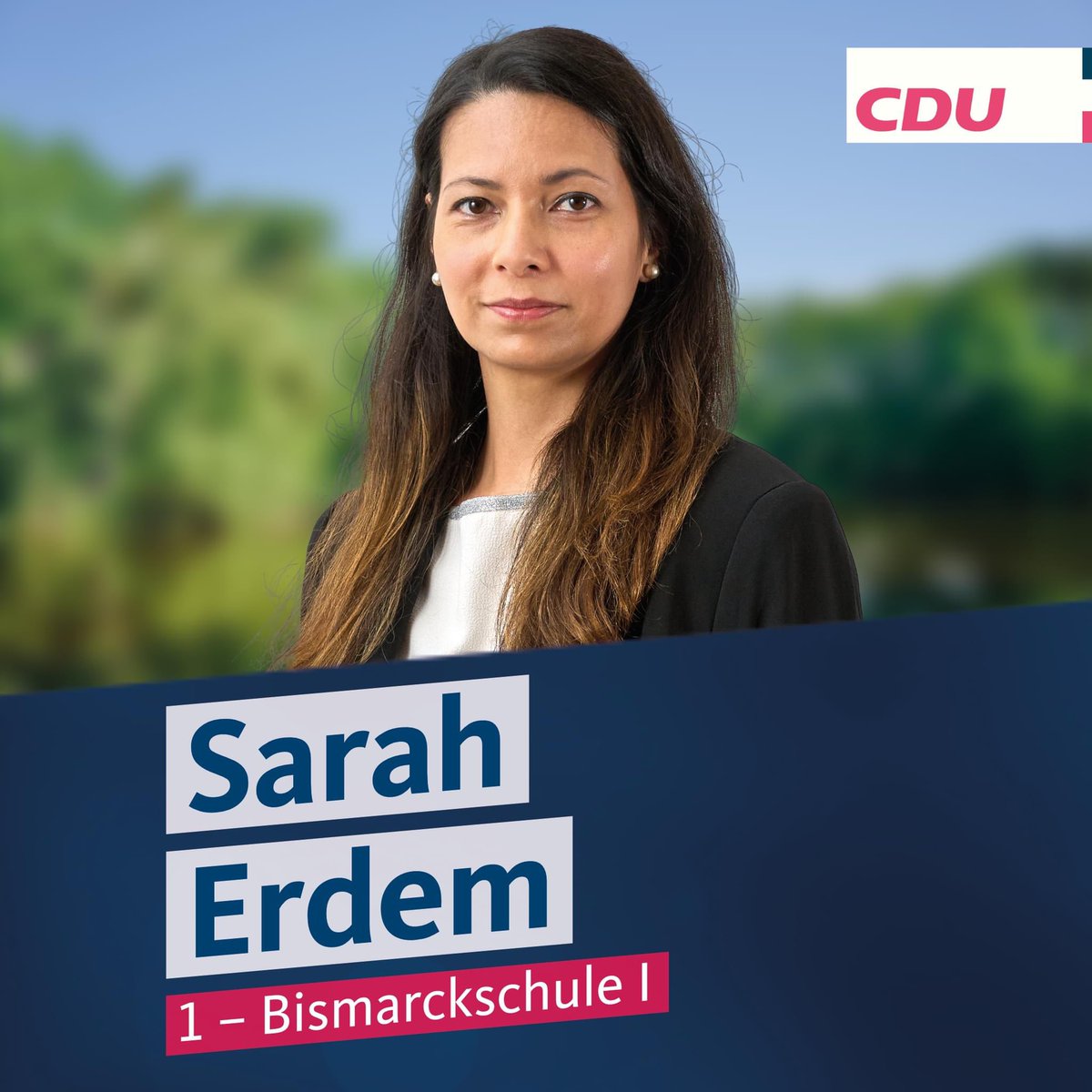 CDUElmshorn's tweet photo. Wahlkreis 1 – Bismarckschule I
Hallo, mein Name ist Sarah Erdem und ich bin 35 Jahre alt.
Als eine der jüngeren Politikerinnen widme ich mich politisch den Schwerpunkten Kinder, Jugend, Schule und Sport.
#AnpackenFürElmshorn #anpacken #cdu #cdush #elmshorn #kommunalwahl https://t.co/J86GRRanw6