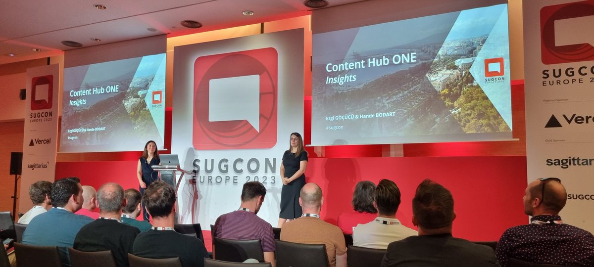 lovesitecore's tweet photo. Hande and Ezgi kicking off with a lot of news about #Sitecore #ContentHubONE https://t.co/p8XJYNHaAc