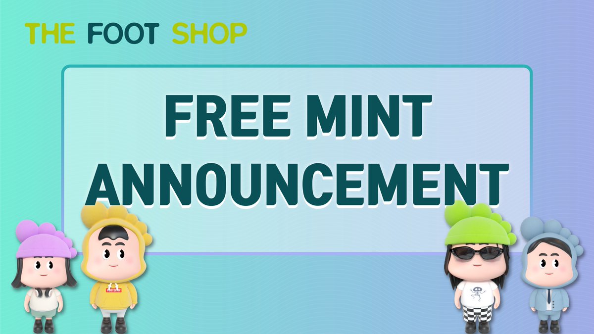 TheFootShopNFT's tweet photo. THE FOOT SHOP FREE MINT ANNOUNCEMENT

🗓️Date : March 29, 2023 08:00(UTC)
🪙Price : FREE
💌Supply : 500EA
🔗Chain : ERC-20
Mint Page : TBA

𝑴𝒐𝒓𝒆 𝑫𝒆𝒕𝒂𝒊𝒍 𝑳𝒊𝒏𝒌
https://t.co/ym4xIv1lWd https://t.co/3eNGWXaOZM