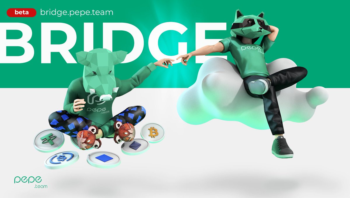 🔥Finally, we are thrilled to share that Waves<->Ethereum bridge have been launched in beta.

🚀Why don't you test it for yourself? bridge.pepe.team/?utm_source=tw…
The wrapped version of $ETH is called ETH-Ethereum-PPT.

<a href="/cryptopepeteam/">Pepe Team</a> builds bridges, not walls🐸
#pepebridge #crosschain