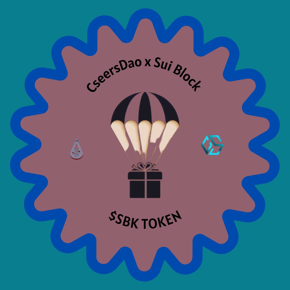 CseersDao x Sui Block 10,000 $SBK OAT Airdrop Event 
⠀
To celebrate our partnership with @Sui_block, we’re launching a limited-edition OAT

All OAT Holders to be airdropped $SBK Tokens 

galxe.com/CseersDao/camp…

This is FCFS 

 #CseersDAO  #SuiNetwork #SuiBlock