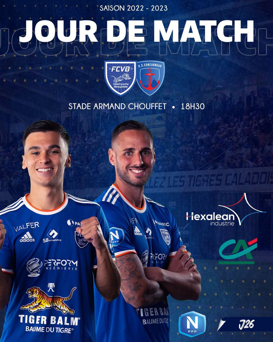 💥 𝐉𝐎𝐔𝐑 𝐃𝐄 𝐌𝐀𝐓𝐂𝐇  💥

🏆 𝟮𝟲𝗲̀𝗺𝗲 𝗷𝗼𝘂𝗿𝗻𝗲́𝗲 
🆚 <a href="/USConcarneau/">US Concarneau</a> 
⌚️ 𝟏𝟖𝐡𝟑𝟎 ⚠️ 
🏟 Armand Chouffet
🤝 <a href="/CreditAgricole/">Crédit Agricole</a> et Hexalean

🚨 𝐅𝐨𝐫𝐮𝐦 𝐝𝐞 𝐥’𝐞𝐦𝐩𝐥𝐨𝐢 - 𝟏𝟔𝐡

🎟️ billetterie-fcvb.fr

Tous au stade ! 🔵⚪️

#TeamFCVB  #NationalFFF #FCVBUSC