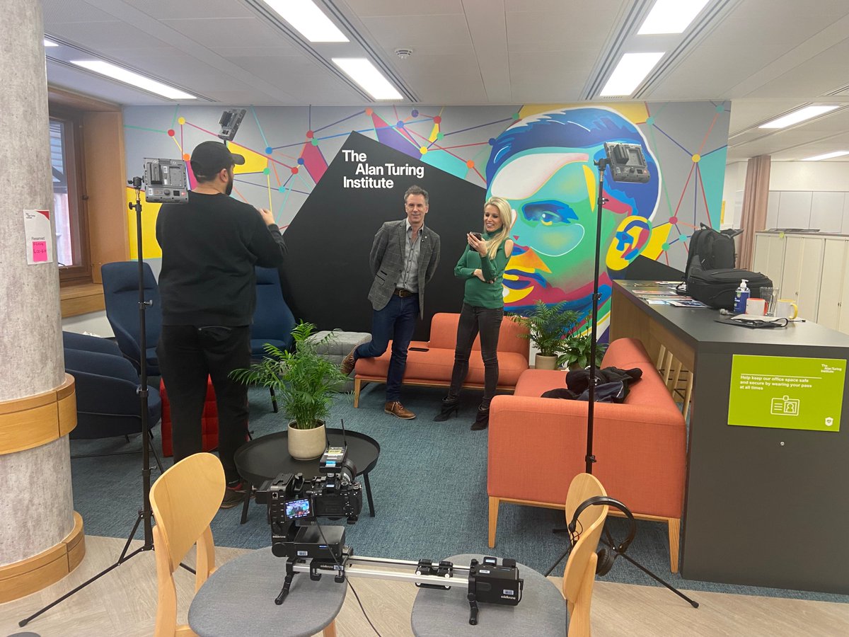turinginst's tweet photo. It was a pleasure to welcome @LaraLewington and @Spenley from @bbcclick to the #TheTuring office yesterday for some filming. https://t.co/uCHteTXLD1