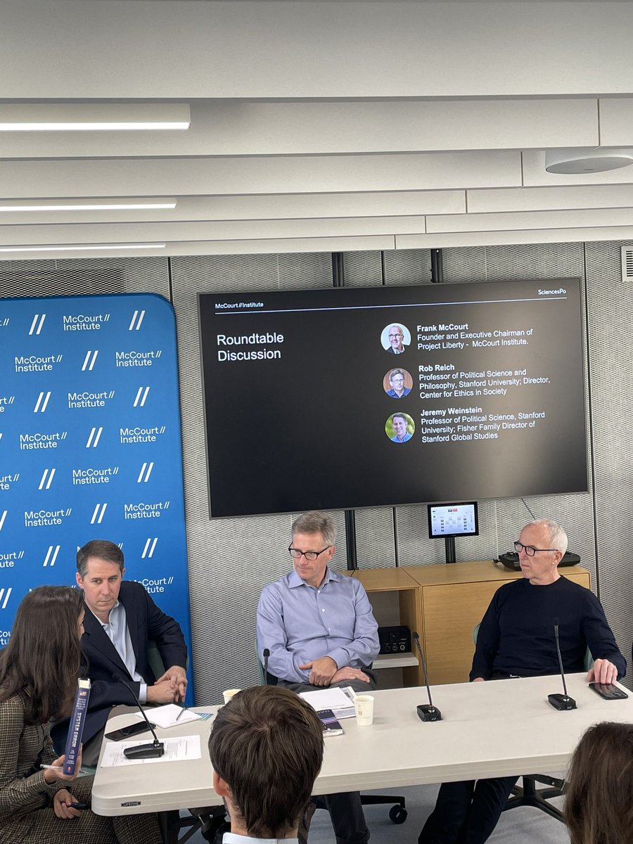 Ending <a href="/ParisBlockWeek/">Paris Blockchain Week</a> meeting this morning <a href="/sciencespo/">Sciences Po</a> with 2 stars researchers from <a href="/Stanford/">Stanford University</a> Rob Reich &amp; Jeremy Weinstein talking how web2 could be better regulated and how put ethic at the heart of tech with #Web3 invited by Franck McCourt <a href="/McCourtInst/">McCourt Institute</a> <a href="/SherazadeSemsar/">Sherazade Semsar</a>