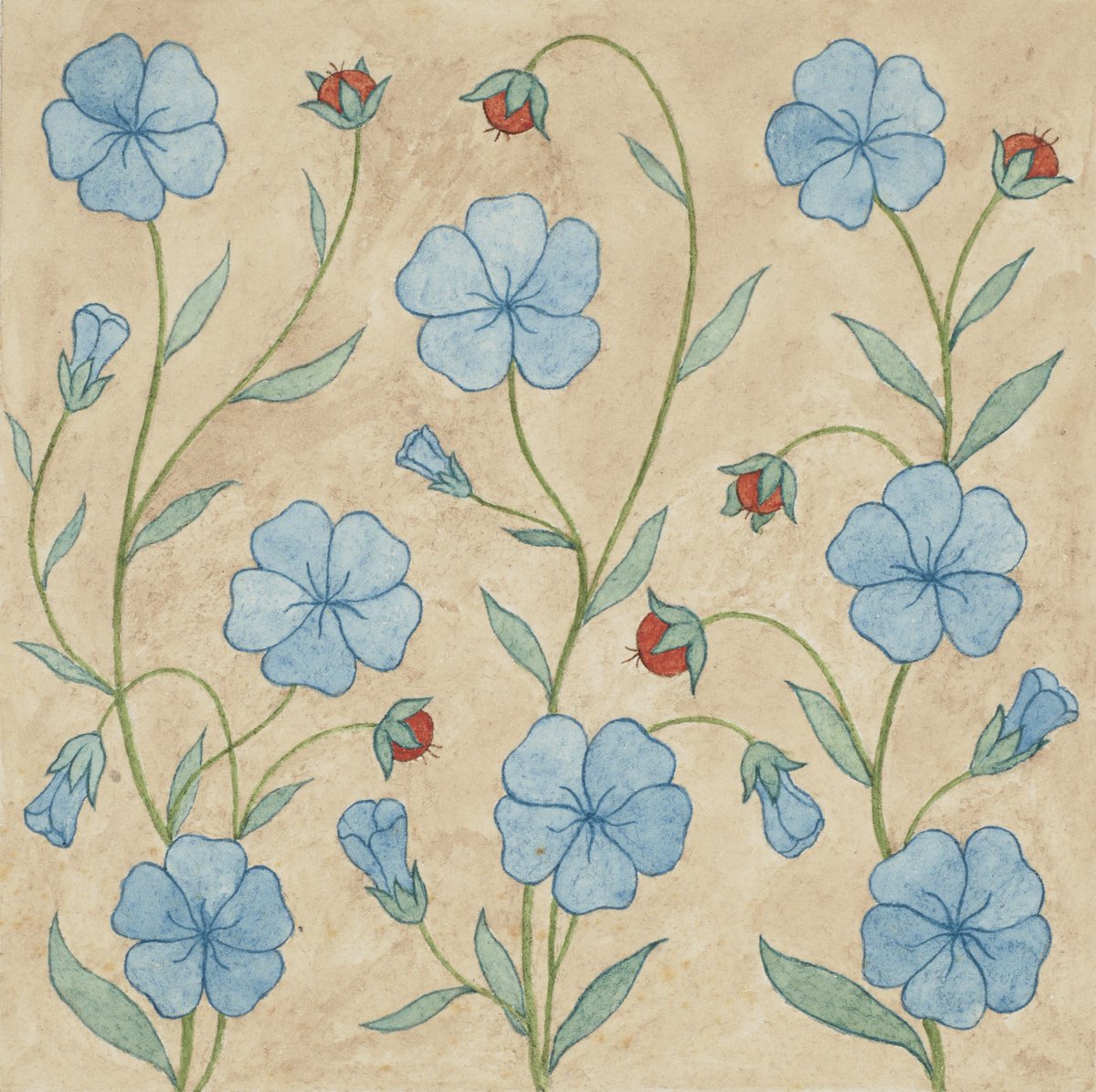 It’s #WilliamMorrisDay!  Here, a newly discovered wallpaper design attributed to Morris.  It's been hidden in our uncatalogued English Manuscript Collection and discovered by staff who are enhancing descriptions of the material. #BehindTheScenes #Wallpaper #Manuscripts
