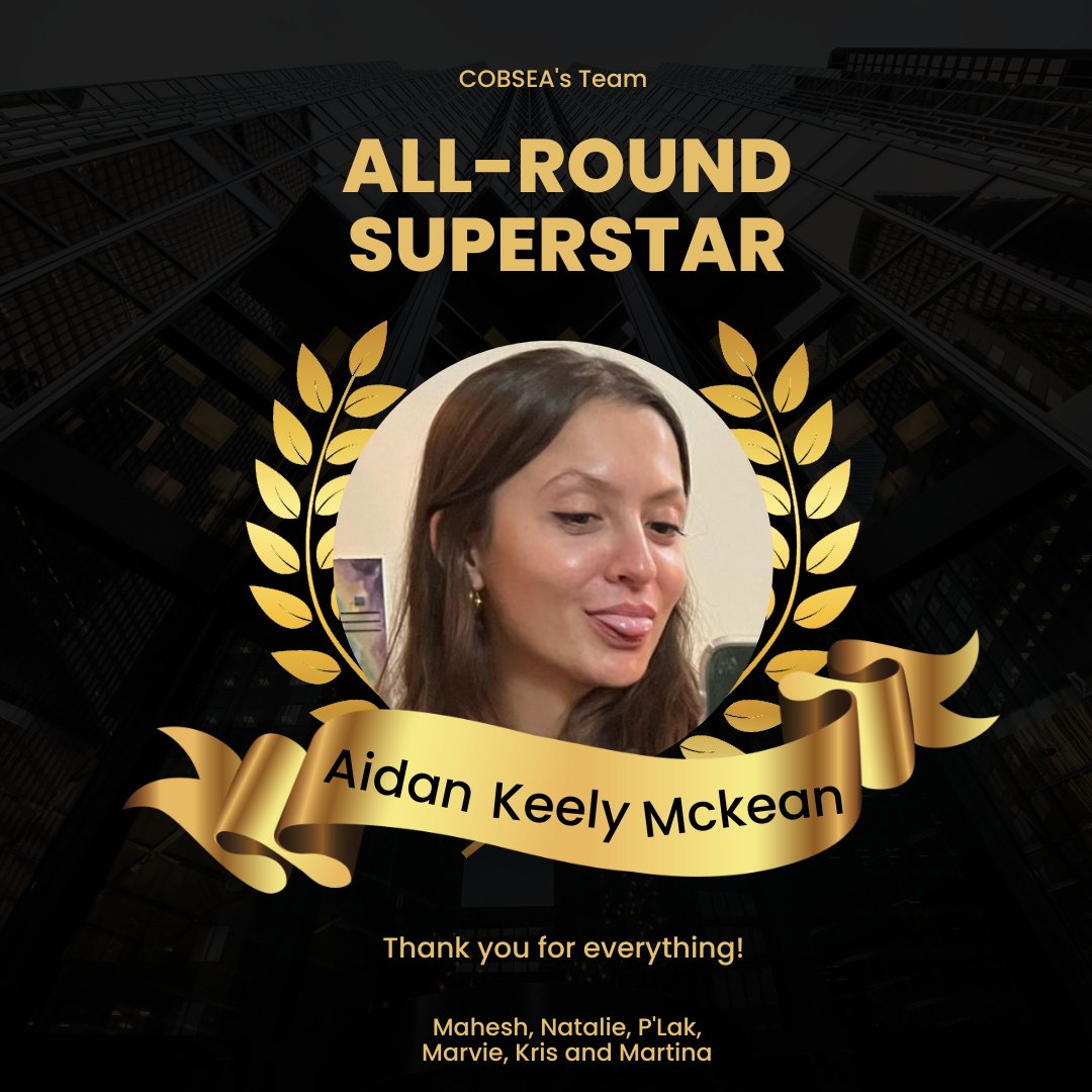 #Farewell to our super all-round intern, Aidan Keely Mc Kean! From Day 1, she's helped COBSEA with confidence and #leadership , strengthening our #communications. #ThankYou  for your hard work and all the best for your future endeavors!! #internship #teamwork