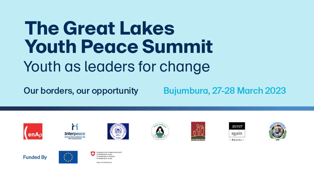 Interpeace_Org's tweet photo. Under the YouthLab project supported by @EUinKenya &amp; @SwissDevCoop, Interpeace &amp; its partners are hosting the Great Lakes Youth Peace Summit on 27-28 March. Young leaders will exchange ideas &amp; discuss opportunities for peace &amp; development in the region. #GLYouthPeaceSummit https://t.co/9SfDU9oIgJ