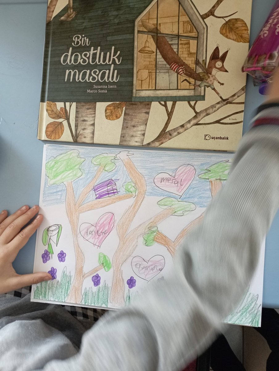 Okuyan Denizli Projesi kapsamında destek eğitim odasında kitap okuma etkinliğinde " Bir Dostluk Masalı " kitabınının kök değeri olan dostluk kavramını sevgi,  yardımlaşma temalarıyla ilişkilendirdik. Görsel sanat çalışması ile ifade ettik. <a href="/denizlimem/">Denizli İl Millî Eğitim Müdürlüğü</a> <a href="/YTEMEL3/">Y.TEMEL</a> <a href="/Ahmetozkanx/">Ahmet ÖZKAN</a>