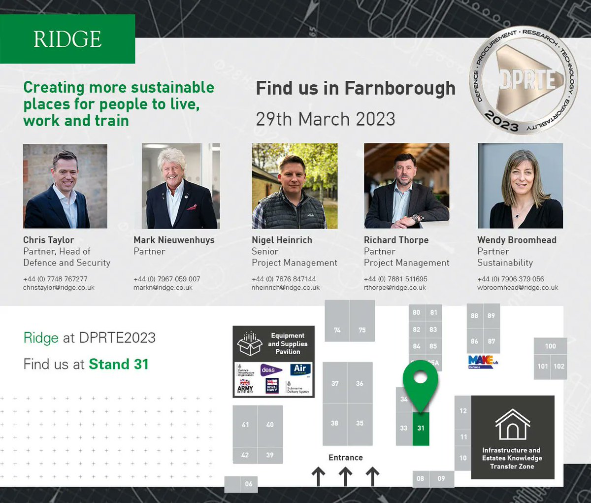 Next week, we’re exhibiting at <a href="/DPRTE/">DPRTE 2026</a>. Meet our team of defence experts at Stand 31 and learn more about our expertise in delivering multidisciplinary projects for the Ministry of Defence; Foreign and Commonwealth Development Office (FCDO); and UK Government.