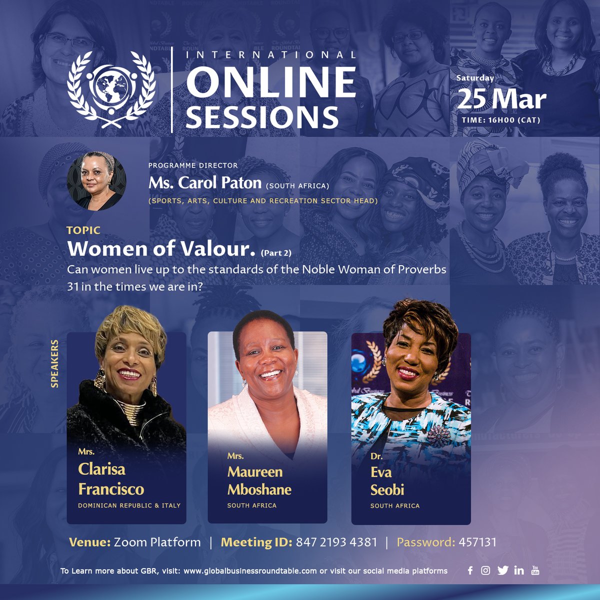 Real_GBR's tweet photo. We are concluding the #GBRInternationalWomensDay sessions on a high note, bringing you stellar, all-women panelists as they contend with the Noble-woman of Proverbs 31 in the times we're in.

You can join this event by clicking on the link below.
https://t.co/UqxsseiqgK

#GBR2023 https://t.co/qC1JiFjG8G