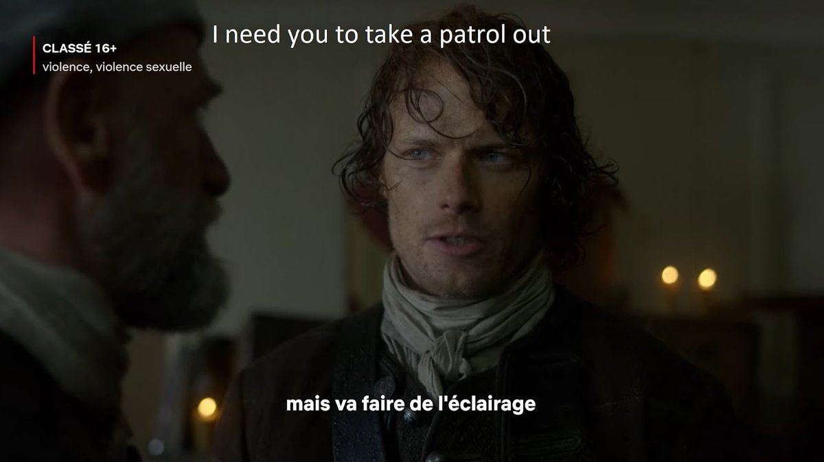 C’est vrai qu’on n’y voyait pas grand-chose en 1746. Allez, Dougal ! Éclaire-nous tout ça !
Blague à part, l’expression correcte, c’est "partir en éclaireur".
@netflixFR #outlander