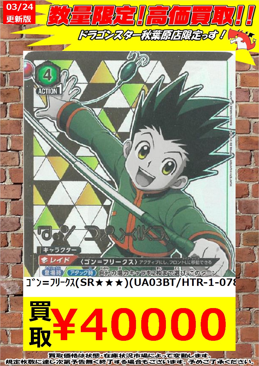 56%OFF!】 ユニオンアリーナ HUNTER × ゴンフリークス SR revecap.com